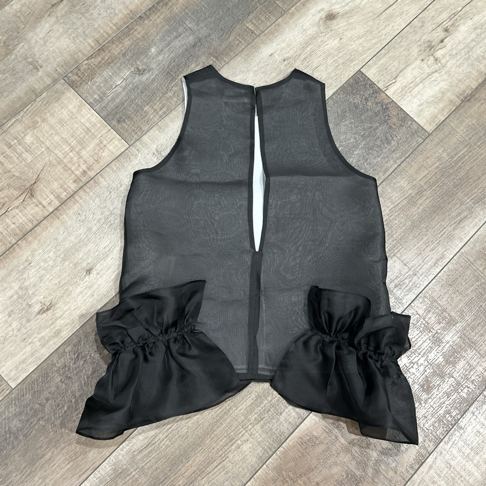 BITE STUDIOS ruffle frill silk organza top in black - Picture 8 of 8